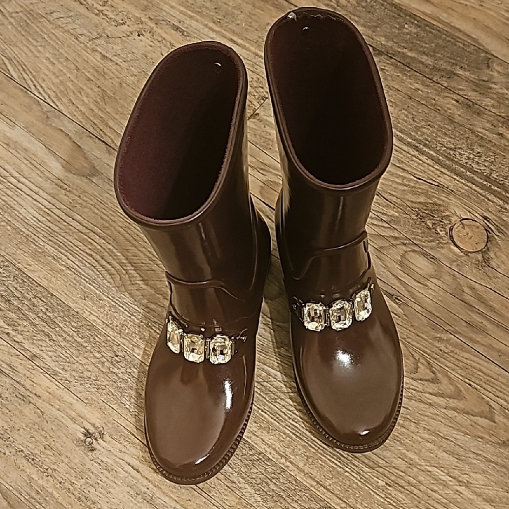 Michael Kors Brown Winter Boots with Gem Details
